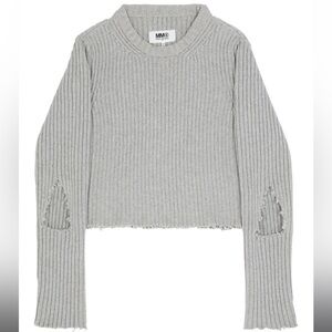 Maison Margiela Grey Cutout Ribbed Jumper size XS